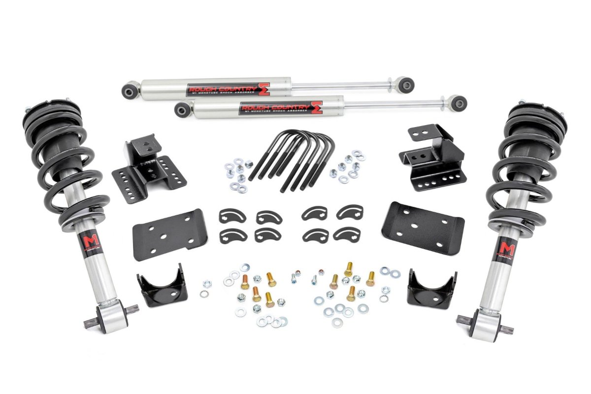 Chevrolet Silverado 1500 Coilover Suspension Kit - Front + Rear - Rough Country - 2/4 Lowering Kit - '14-'18